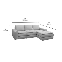 Modular Sectional with Right-Side Chaise - 3 pcs