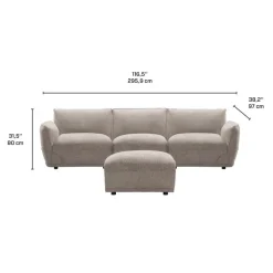 Modular Sofa with Ottoman - 4 pcs