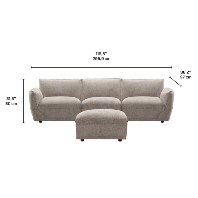 Modular Sofa with Ottoman - 4 pcs