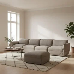 Modular Sofa with Ottoman - 5 pcs