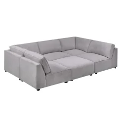 Sofa By Fancy Modular U-Shaped Sectional with Ottoman - 6 pcs