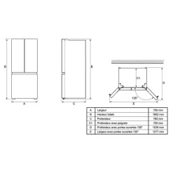 Moffat 18 Cu Ft 30 In Refrigerator  Bottom Freezer, French door - MNE18DYTNFS