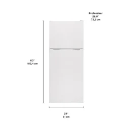 Moffat 11.5 Cu Ft 24 In Refrigerator Top Freezer - MPE12FGKLWW