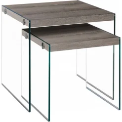Monarch Nesting table - 2pcs set / / tempered glass -