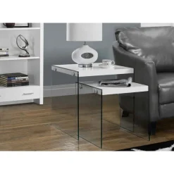 Monarch Nesting table - 2pcs set / glossy / tempered glass -