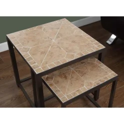 Monarch Nesting table - 2pcs set / terracotta tile top / -