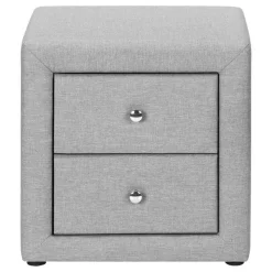 Monarch Nightstand - upholstered / 2 storage drawers - 21"h - linen-look -