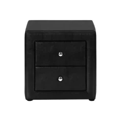 Monarch Nightstand - upholstered / 2 storage drawers - 21"h - leather-look -