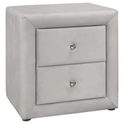 Monarch Nightstand - upholstered / 2 storage drawers - 21"h - velvet -