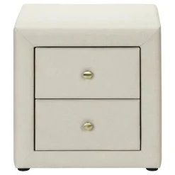 Monarch Nightstand - upholstered / 2 storage drawers - 21"h - linen-look -