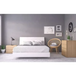 Nexera Nightstand, 2-Drawer, Natural Maple -
