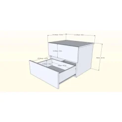 Nexera Nightstand, 2-Drawer, Natural Maple -