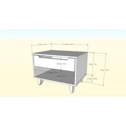 Nexera Nightstand, 1-Drawer, Truffle & Black -