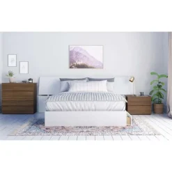 Nexera Nightstand, 2-Drawer, Walnut -