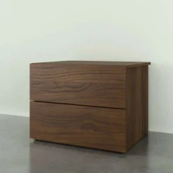 Nexera Nightstand, 2-Drawer, Walnut -