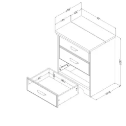 Meubles South Shore Nightstand with Charging Station - South Shore