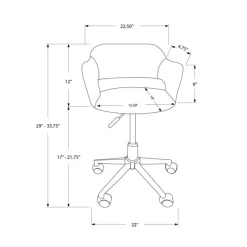Monarch Office chair - / chrome metal hydraulic lift base -