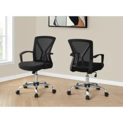 Monarch Office chair - / chrome base on castors -