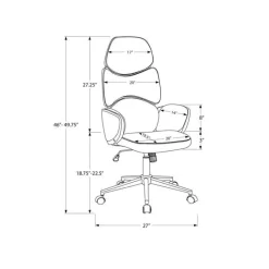 Monarch Office chair - executive / padded backrest and sides / metal base - adjustabl -