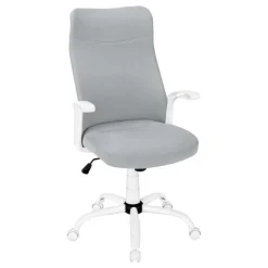 Monarch Office chair - executive / fixed armrests - adjustable height - grey fabric / -