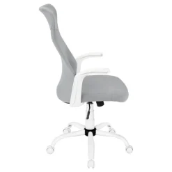 Monarch Office chair - executive / fixed armrests - adjustable height - grey fabric / -