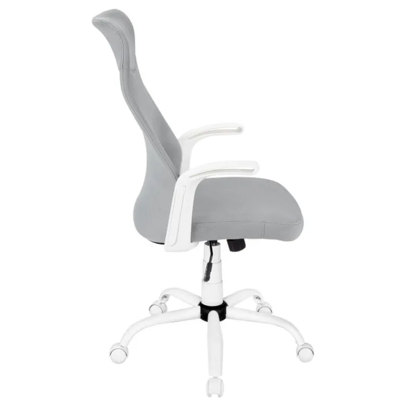 Monarch Office chair - executive / fixed armrests - adjustable height - grey fabric / -