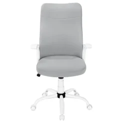 Monarch Office chair - executive / fixed armrests - adjustable height - grey fabric / -