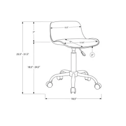 Monarch Office chair - juvenile low back - adjustable height - -