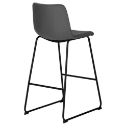 Monarch Office chair standing desk / metal frame - curved backrest / grey leather-l -