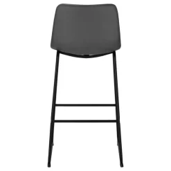 Monarch Office chair standing desk / metal frame - curved backrest / grey leather-l -