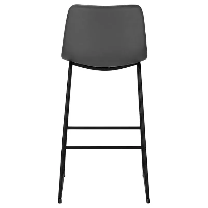 Monarch Office chair standing desk / metal frame - curved backrest / grey leather-l -