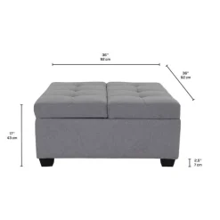 Sofa By Fancy Ottoman with Storage - Grey