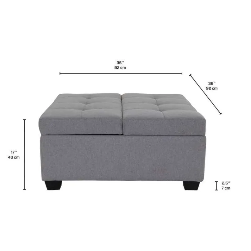Sofa By Fancy Ottoman with Storage - Grey