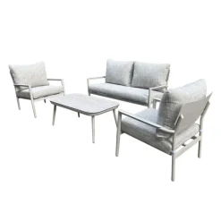 Outdoor Aluminum Conversation Set with Coffee Table - 4 pcs