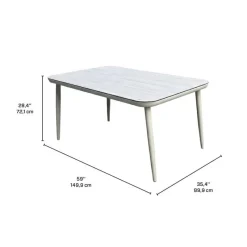 Outdoor Aluminum Dining Set with Tempered Glass Top and 4 Chairs