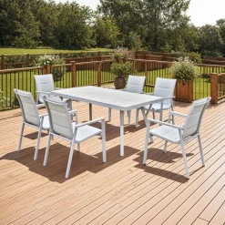 Outdoor Polywood and Aluminum Table with 6 Chairs