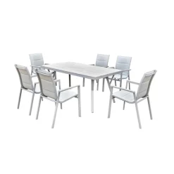 Outdoor Polywood and Aluminum Table with 6 Chairs