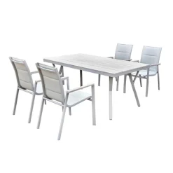 Outdoor Polywood and Aluminum Table with 4 Chairs