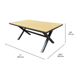 Outdoor Polywood and Aluminum Table with 6 Chairs