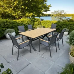 Outdoor Polywood and Aluminum Table with 6 Chairs