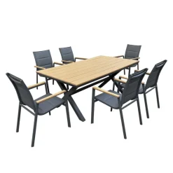 Outdoor Polywood and Aluminum Table with 6 Chairs