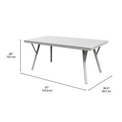 Outdoor Polywood and Aluminum Rectangular Table