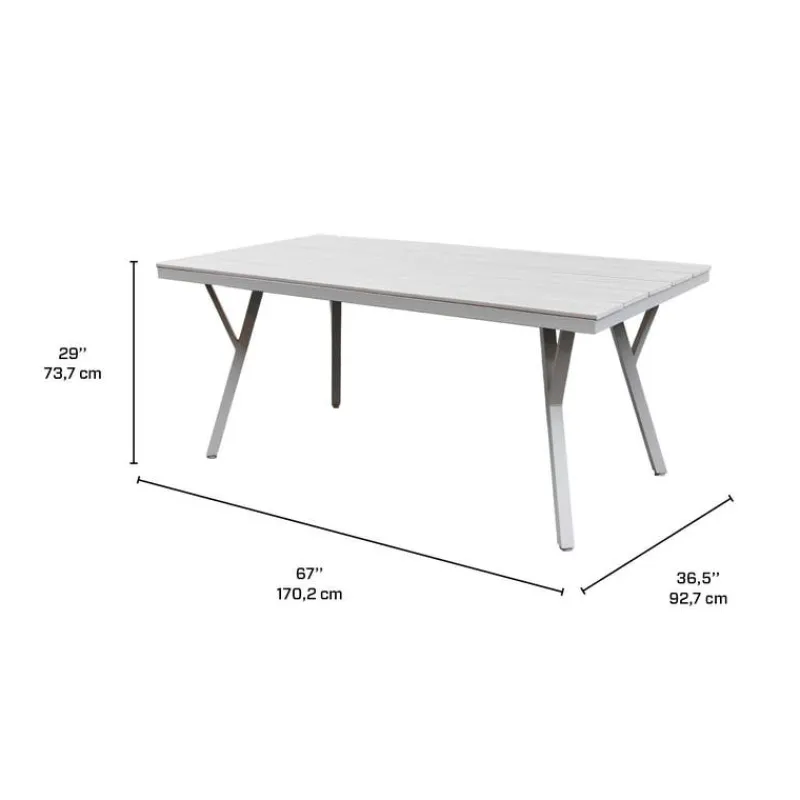Outdoor Polywood and Aluminum Rectangular Table
