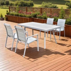 Outdoor Polywood and Aluminum Rectangular Table