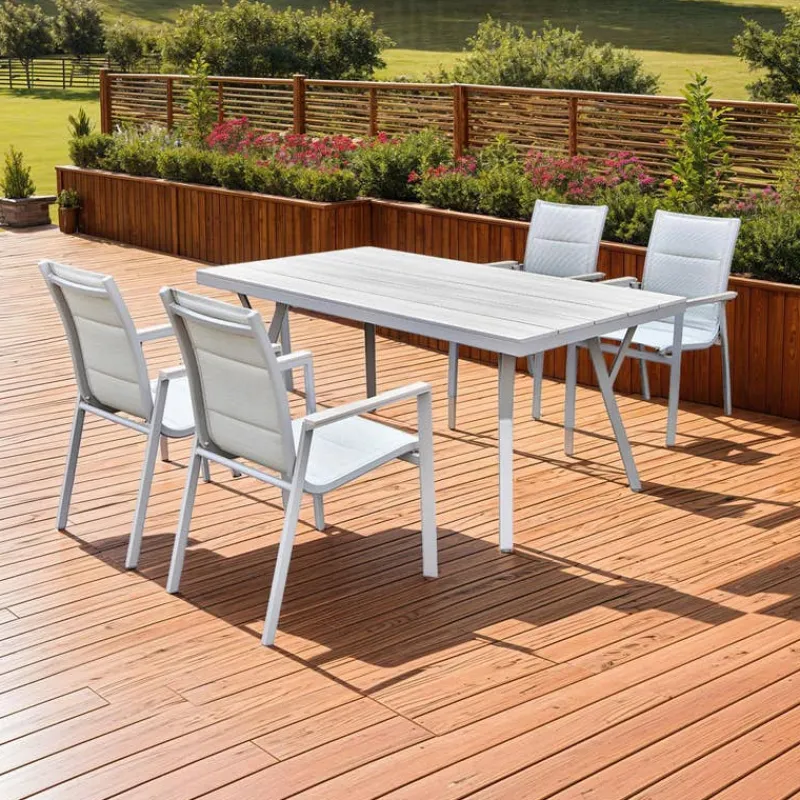 Outdoor Polywood and Aluminum Rectangular Table