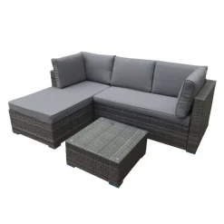 Outdoor Rattan Sectional with Coffee Table - 2 pcs