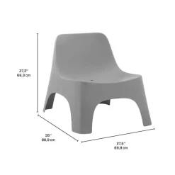 Outdoor Resin Conversation Set with 1 Accent Table and 2 Stackable Seats -