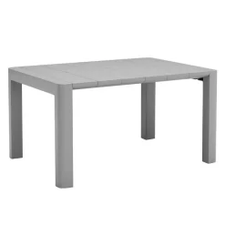 Outdoor Resin Dining Set with 1 Rectangular Table and 6 Stackable Chairs -