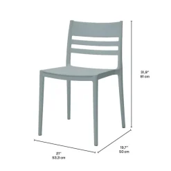 Outdoor Resin Dining Set with 1 Square Table and 4 Stackable Chairs -