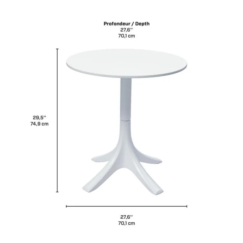 Outdoor Resin Dining Set with 1 Round Table and 4 Stackable Chairs -